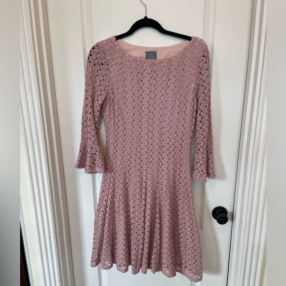 Gorgeous Fit n Flare Lantern Sleeve Lace Dress